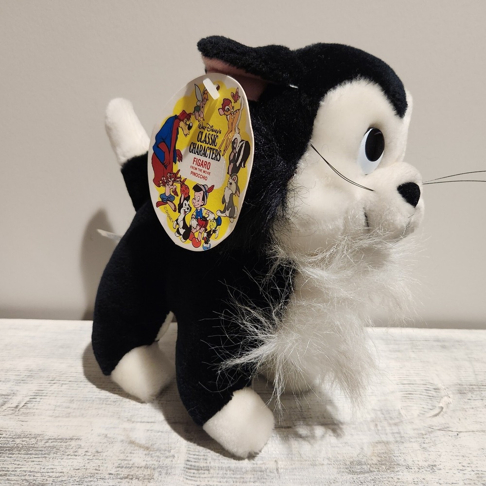 Disney Classic Character Pinocchio Figaro Plush Vintage Sears Black Cat Stuffed